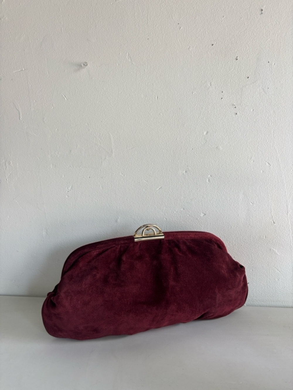 Italian Made Magenta leather clutch